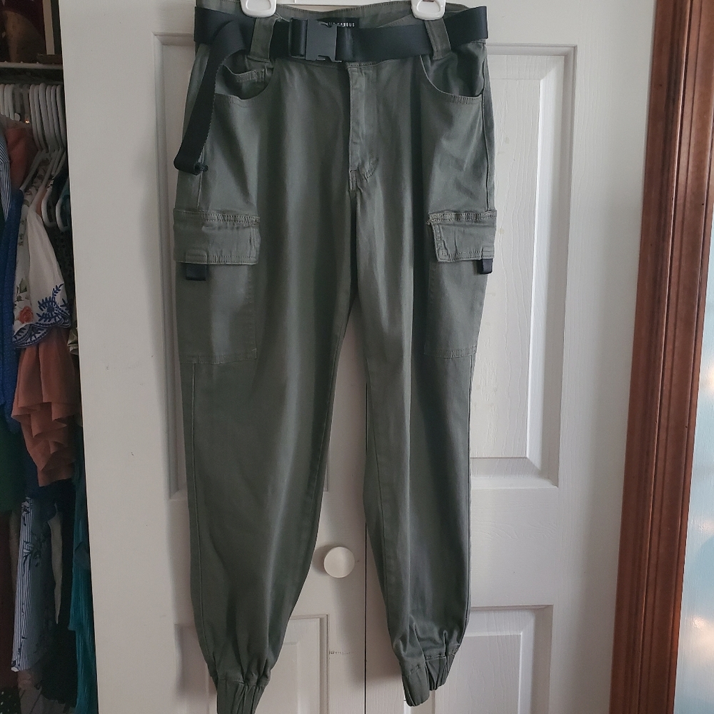 Almost Famous Green Cargo Pants with Belt